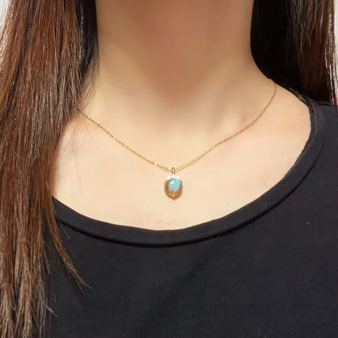 Labradorite Necklace "Mystery Power" Gold-Plated Silver