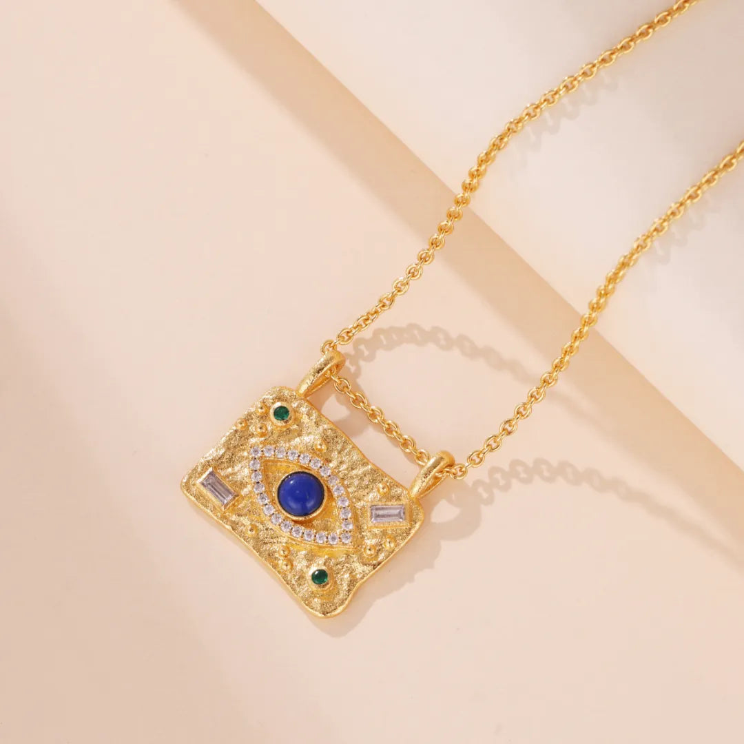 Lapis Lazuli Necklace "Sky Eye" Gold-Plated Silver