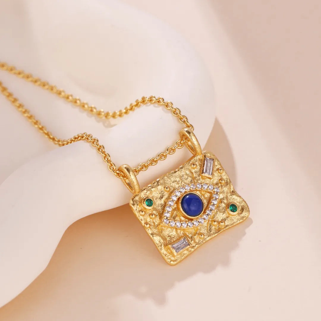 Lapis Lazuli Necklace "Sky Eye" Gold-Plated Silver