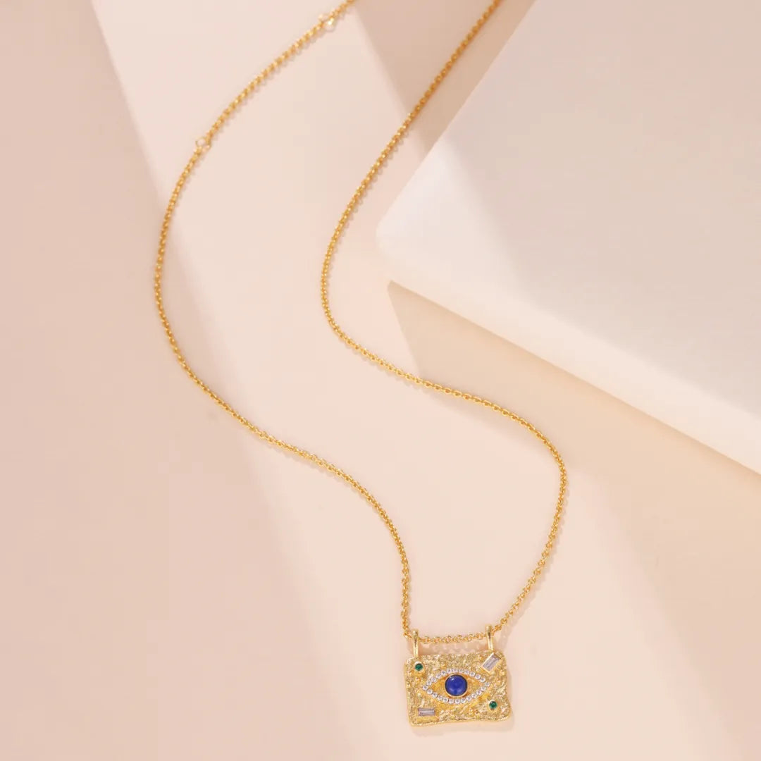 Lapis Lazuli Necklace "Sky Eye" Gold-Plated Silver