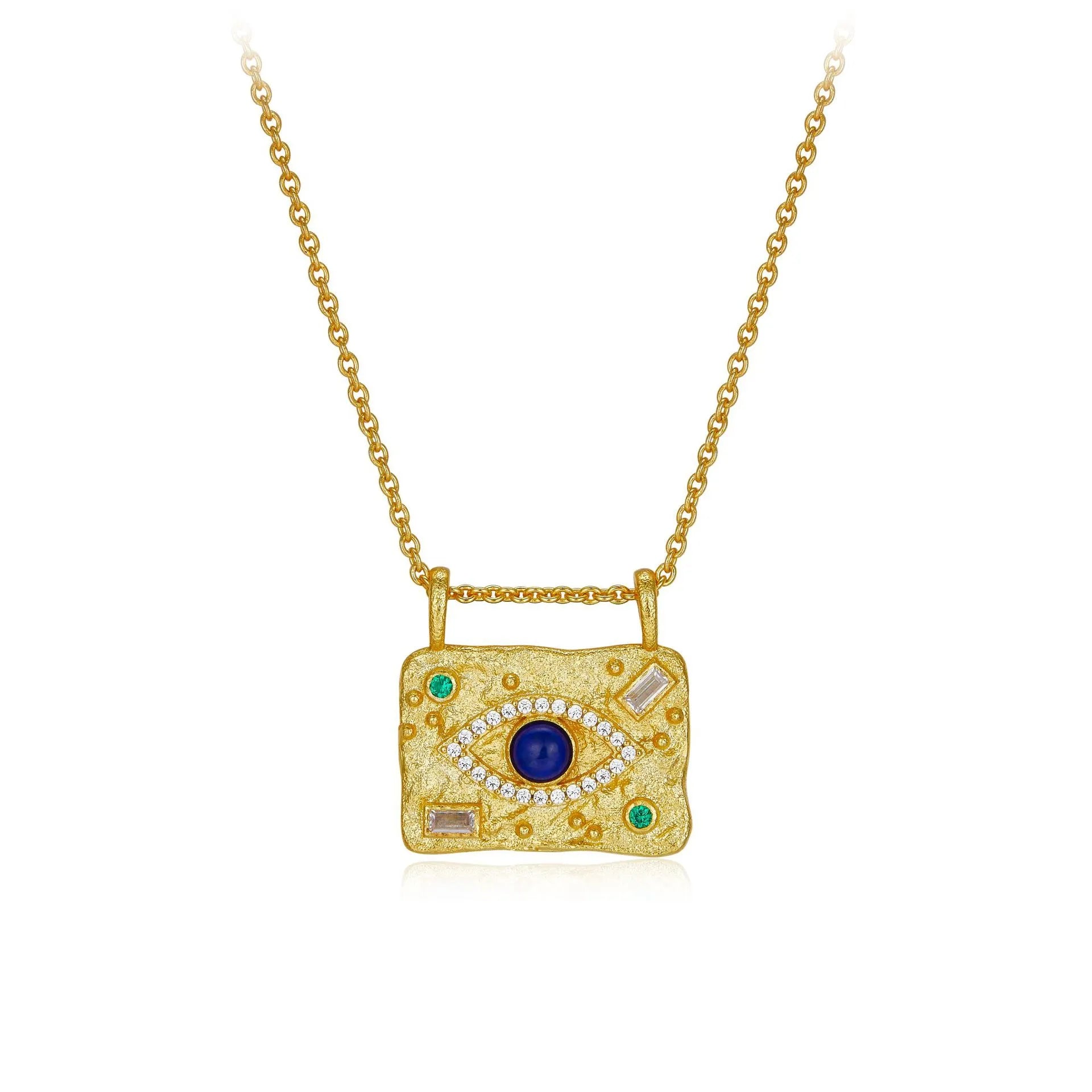 Lapis Lazuli Necklace "Sky Eye" Gold-Plated Silver