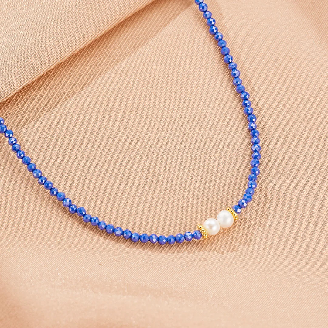 Halskette Lapis Lazuli und Perle "Zartheit"