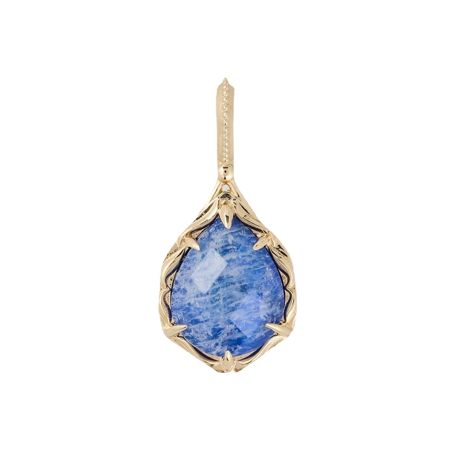 Lapis Lazuli and Labradorite Necklace "Dark Lotus" Gold-Plated Silver
