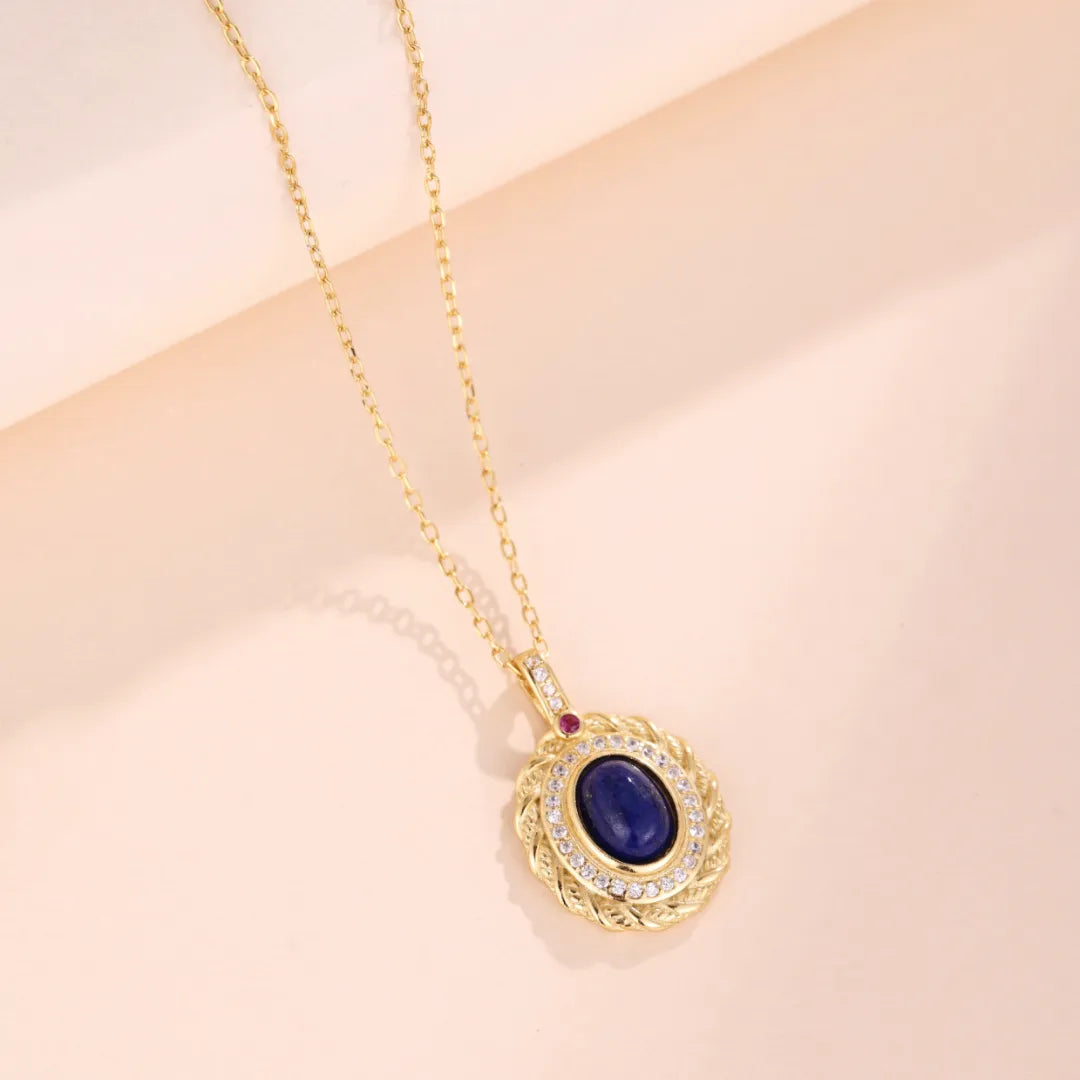Lapis Lazuli Necklace "Celestial Splendor" Gold Silver