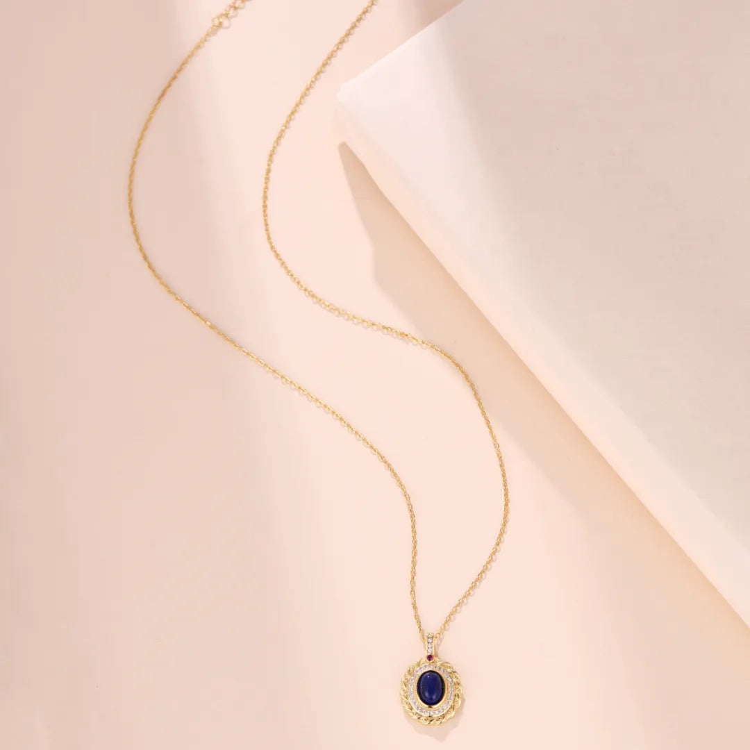 Lapis Lazuli Necklace "Celestial Splendor" Gold Silver
