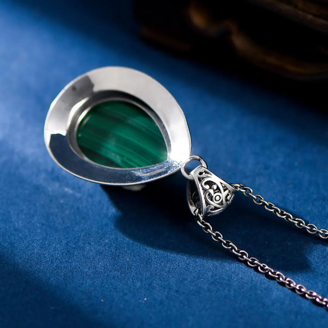 Malachite Necklace – Essence of Nature, Sterling Silver 925