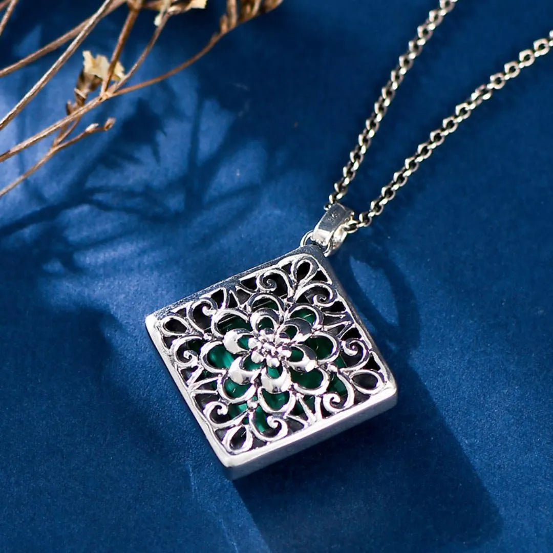 Malachite Necklace "Elegant Green" Silver 925