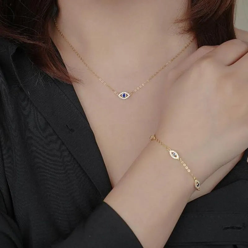 Evil Eye "Golden Guardian" Gold-Plated Silver Bracelet