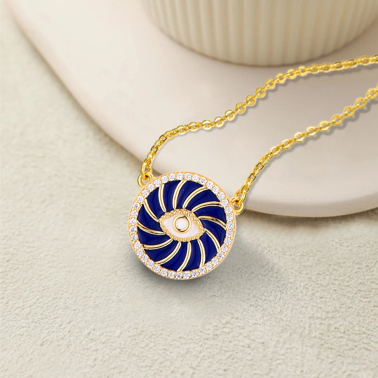 Evil Eye "Protective Whirlwind" Silver Necklace