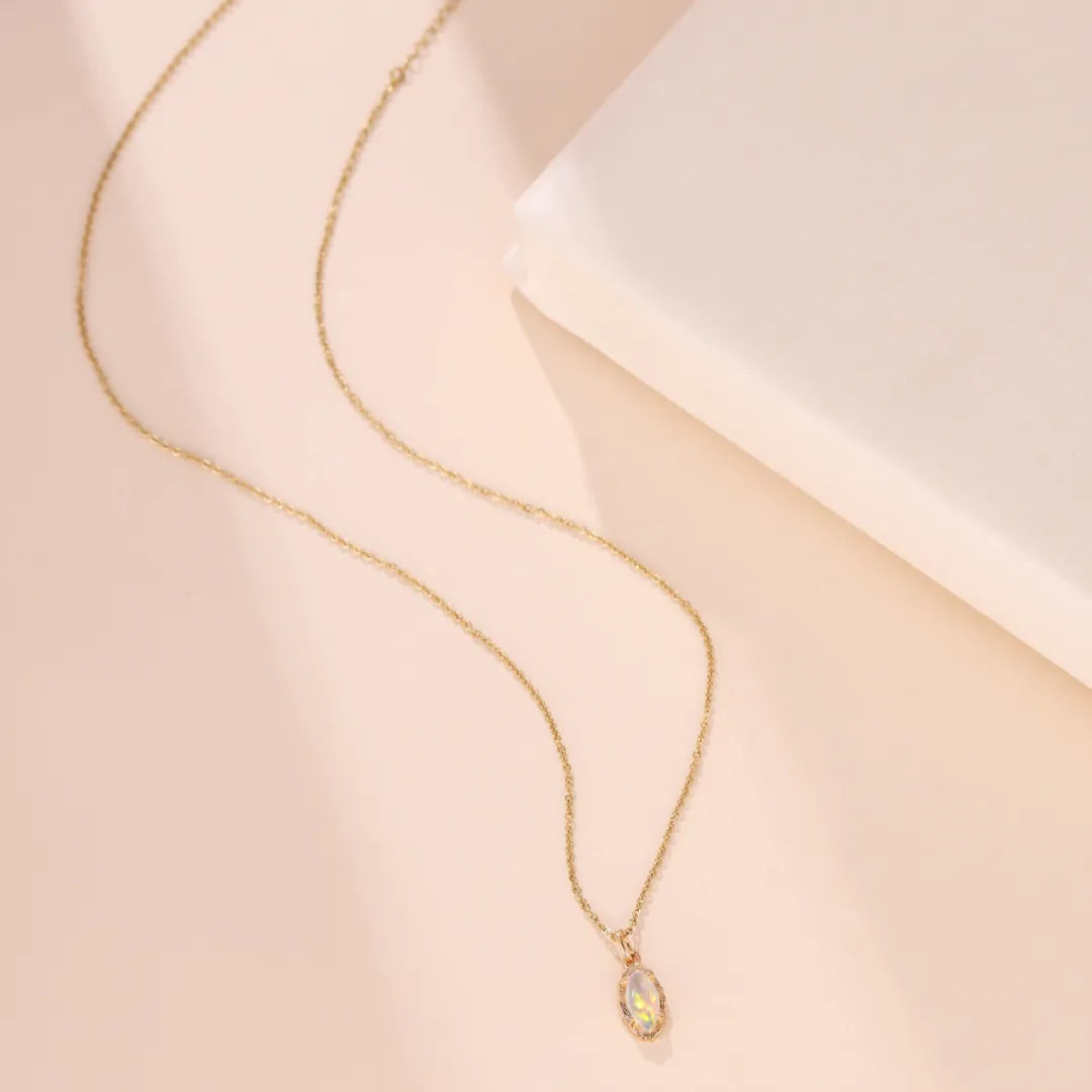 Opal Necklace "Enchanting Aura" Gold-Plated Silver