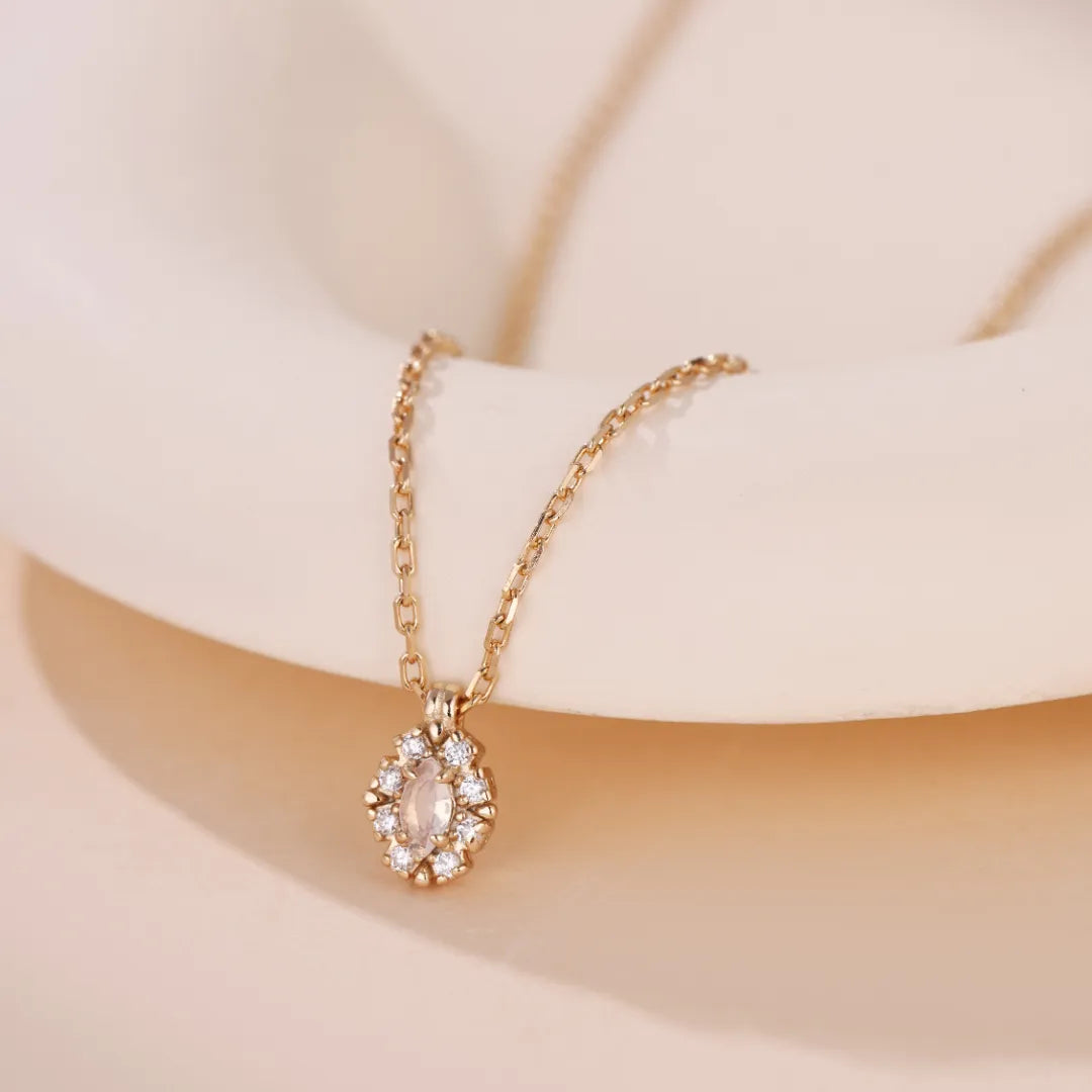 Opal Necklace "Celestial Purity" Gold-Plated Silver
