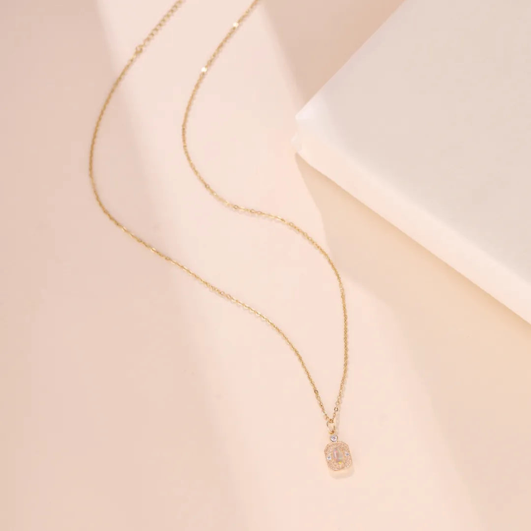 Opal Necklace "Ears of Hope" Gold-Plated Silver