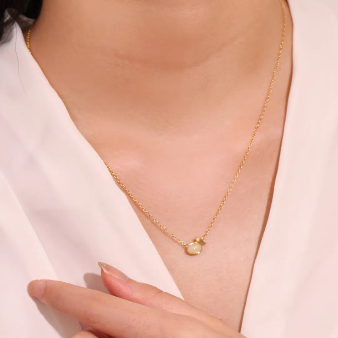 Opal Necklace "Mystical Reflections" Gold-Plated Silver