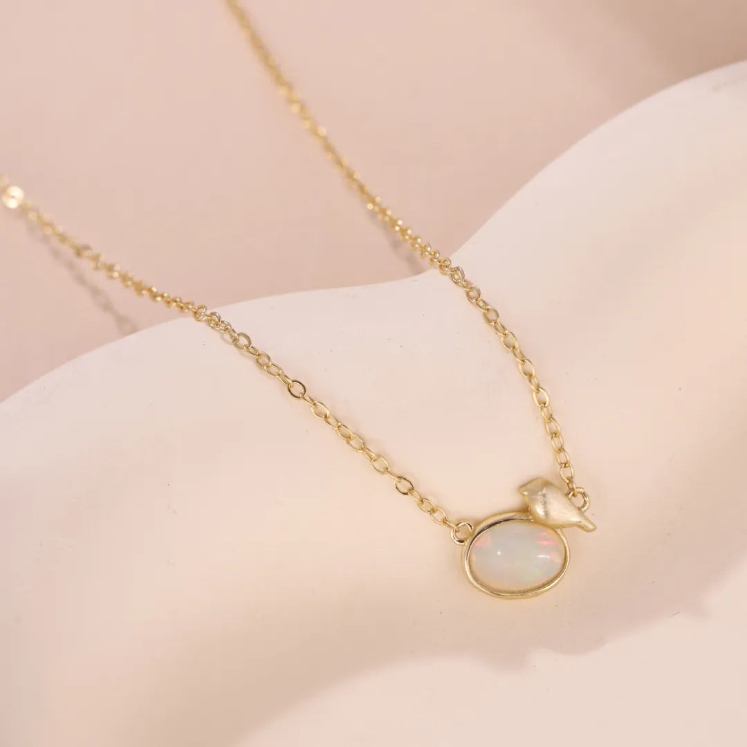 Opal Necklace "Mystical Reflections" Gold-Plated Silver