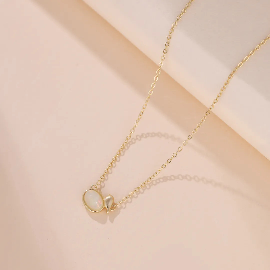 Opal Necklace "Mystical Reflections" Gold-Plated Silver