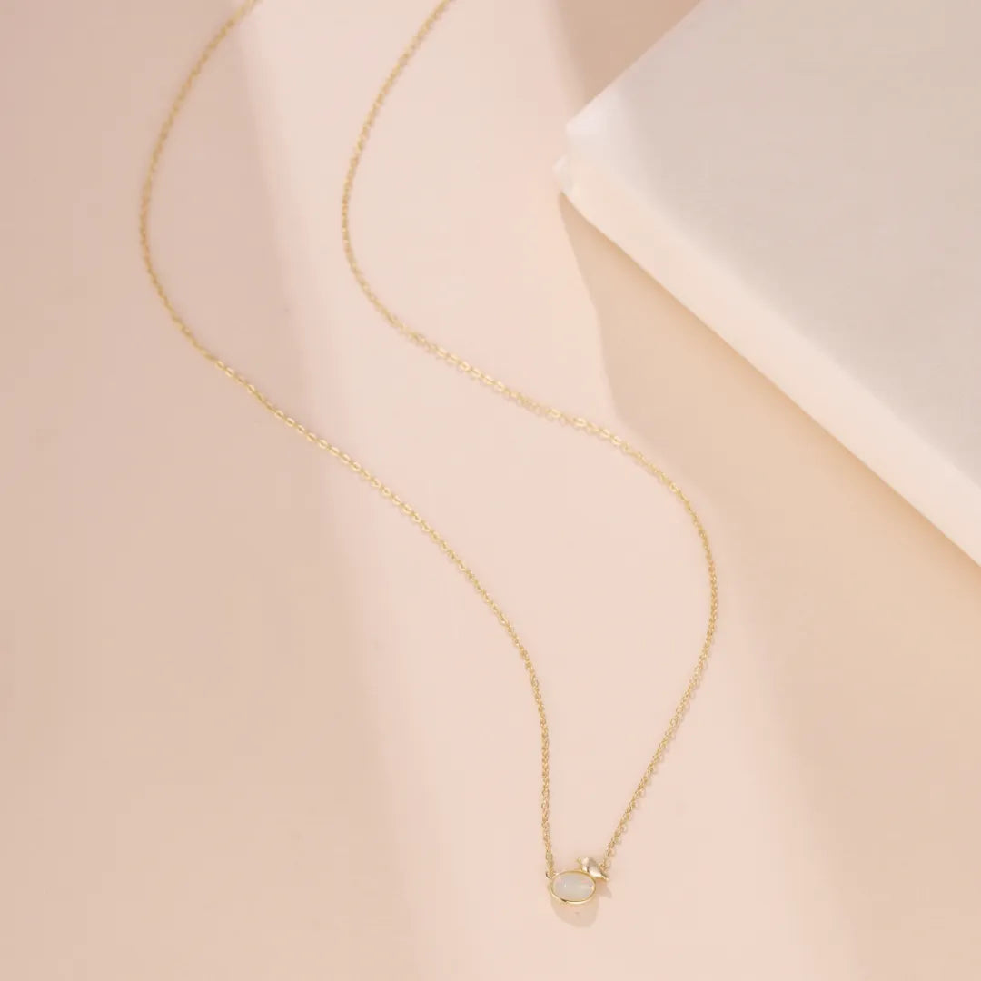 Opal Necklace "Mystical Reflections" Gold-Plated Silver