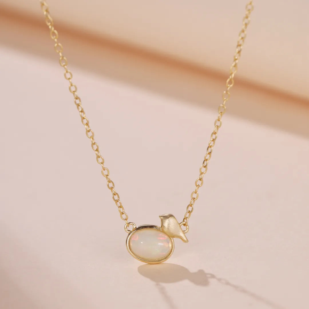 Opal Necklace "Mystical Reflections" Gold-Plated Silver