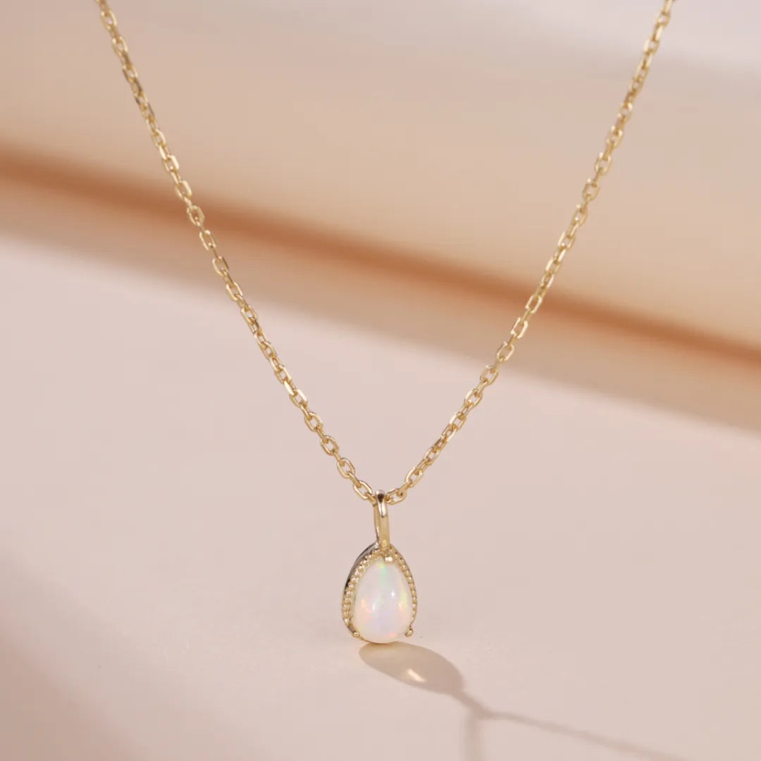 Opal Necklace "Sweet Drop" Gold-Plated Silver