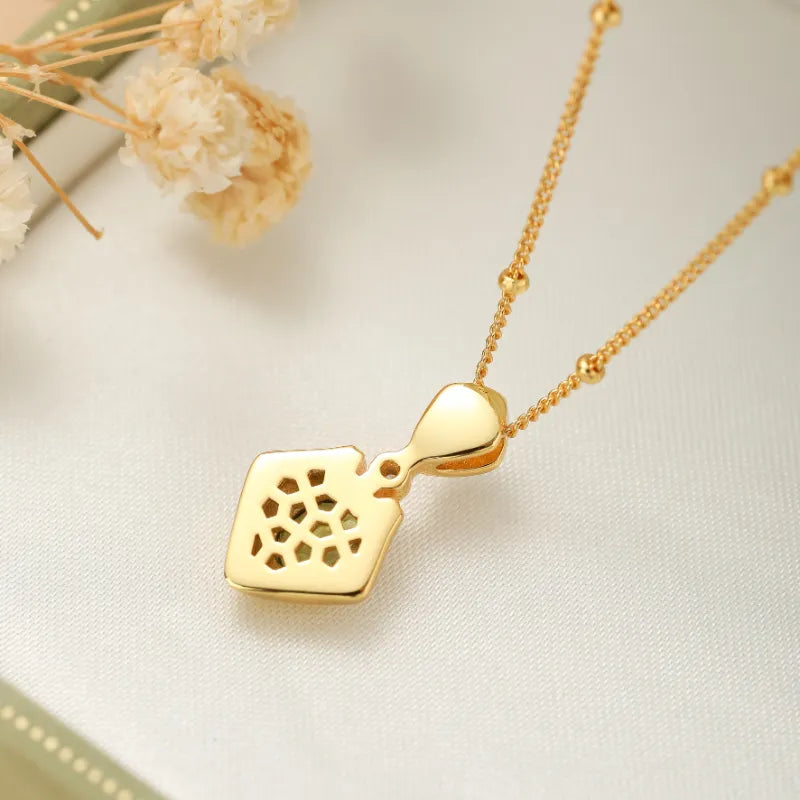 Peridot Necklace "Chiseled Charm" Gold-Plated Silver