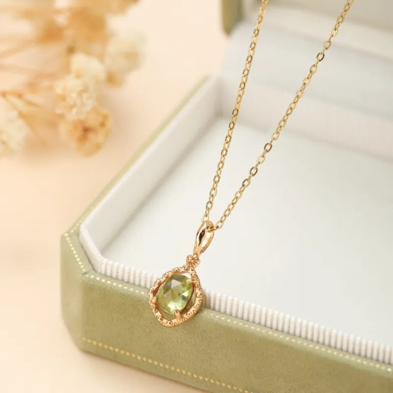 Peridot Necklace "Positive Sparkle" Gold-Plated Silver