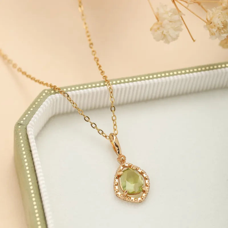 Peridot Necklace "Positive Sparkle" Gold-Plated Silver
