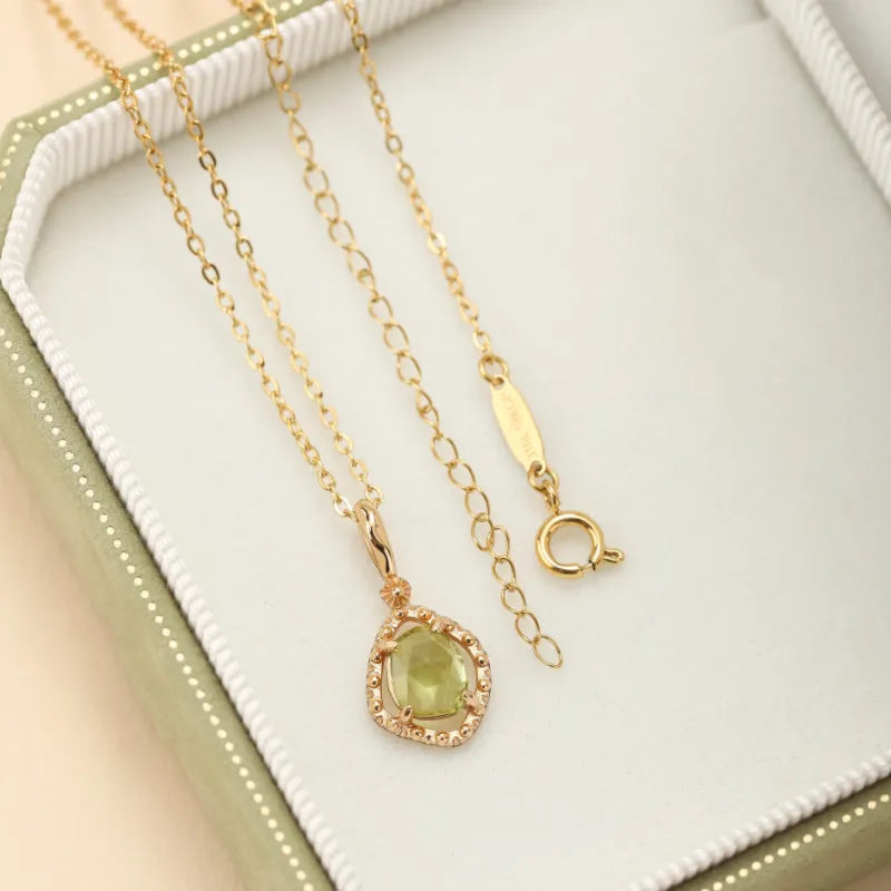 Peridot Necklace "Positive Sparkle" Gold-Plated Silver