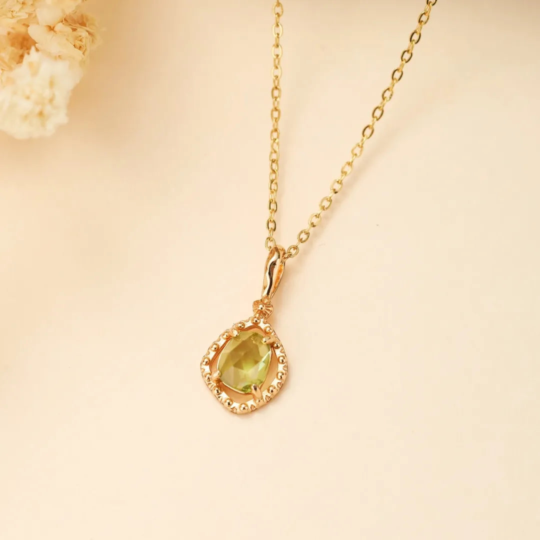 Peridot Necklace "Positive Sparkle" Gold-Plated Silver