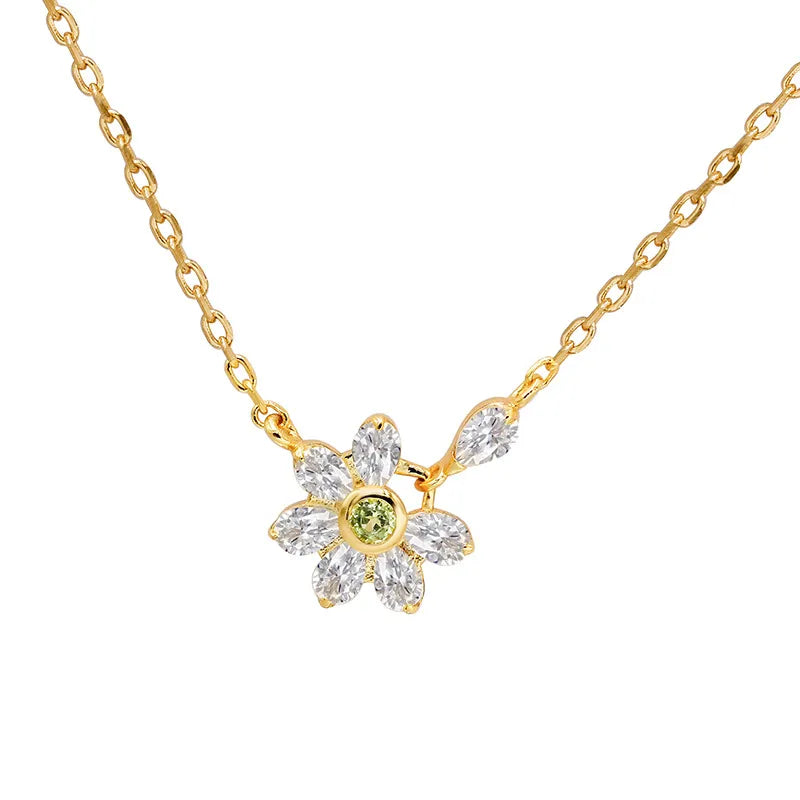 Peridot and Topaz Necklace "Inner Serenity" Gold-Plated Silver