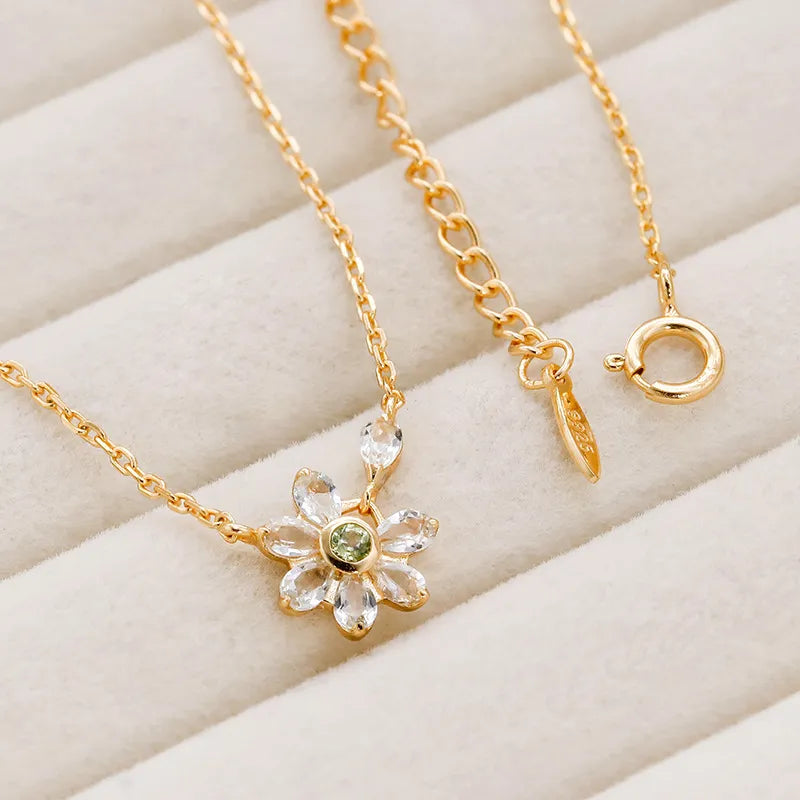 Peridot and Topaz Necklace "Inner Serenity" Gold-Plated Silver