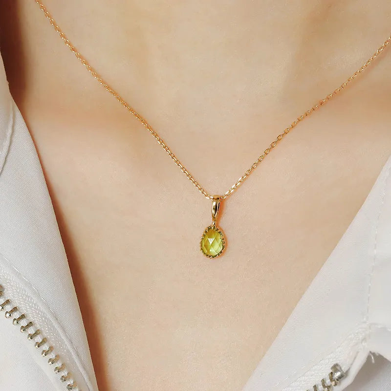 Peridot Necklace "Purification" Gold-Plated Silver