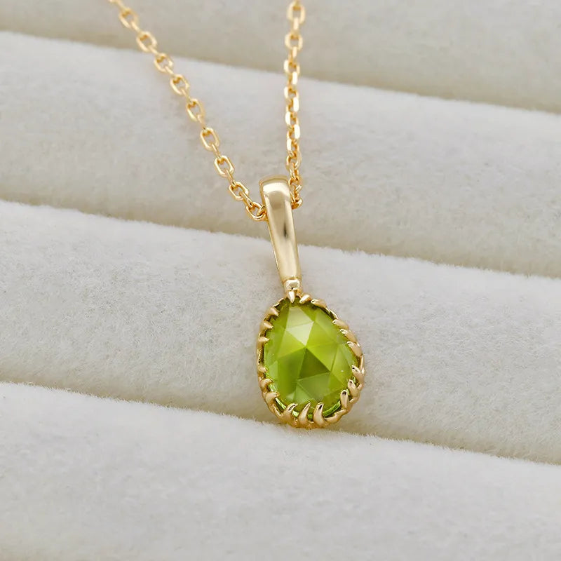 Peridot Necklace "Purification" Gold-Plated Silver