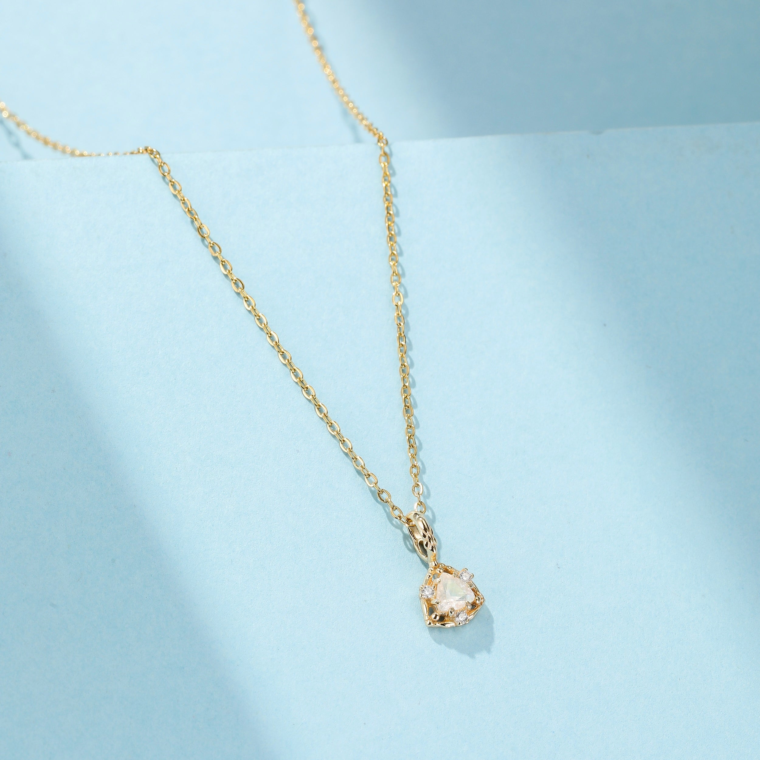 Collier Pierre de Lune "Reine Céleste" Argent Doré Or