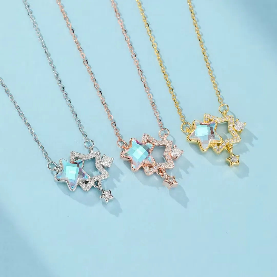 Collier Pierre de Lune "Rêve Étoilé" Argent