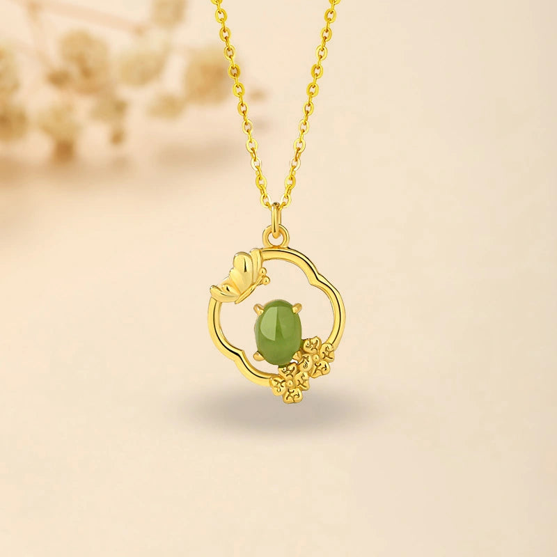 "Floraison Charmante" Silver Gold Clover Necklace