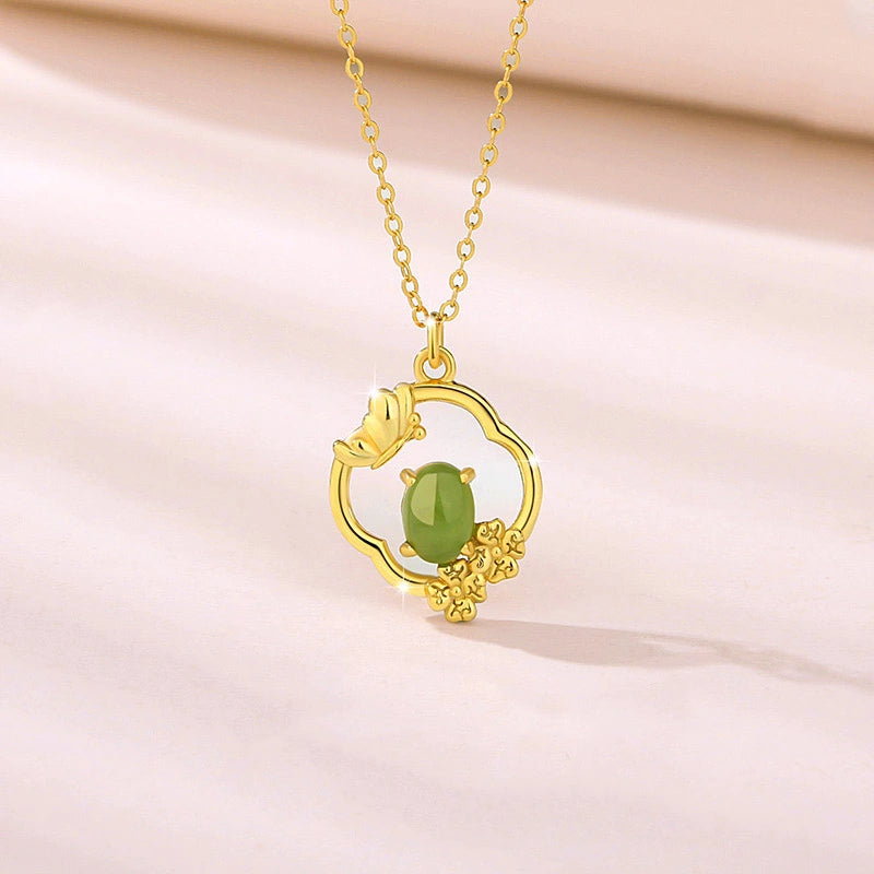 "Floraison Charmante" Silver Gold Clover Necklace