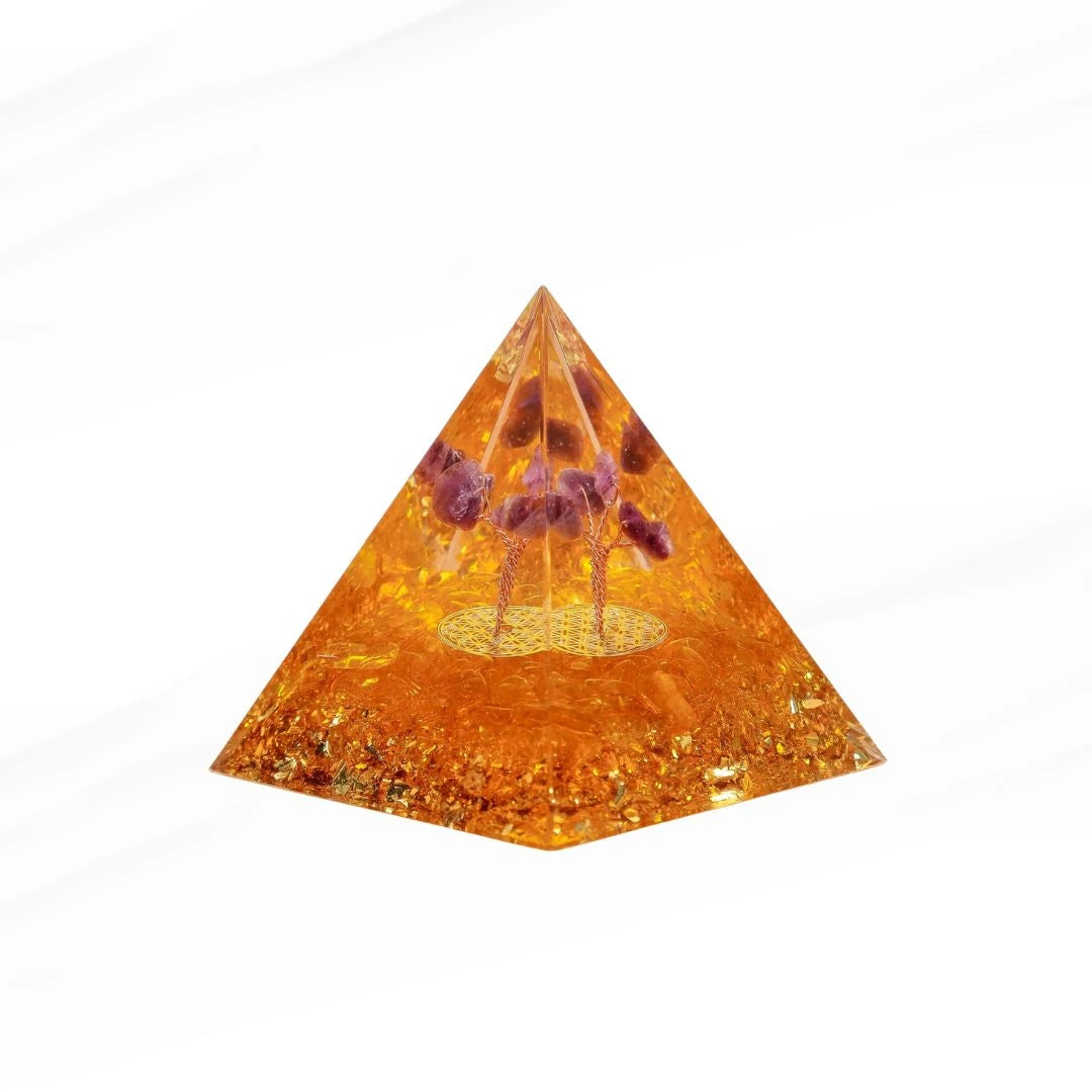 Eternal Growth - Orgonite Pyramid Tree of Life in Amethyst