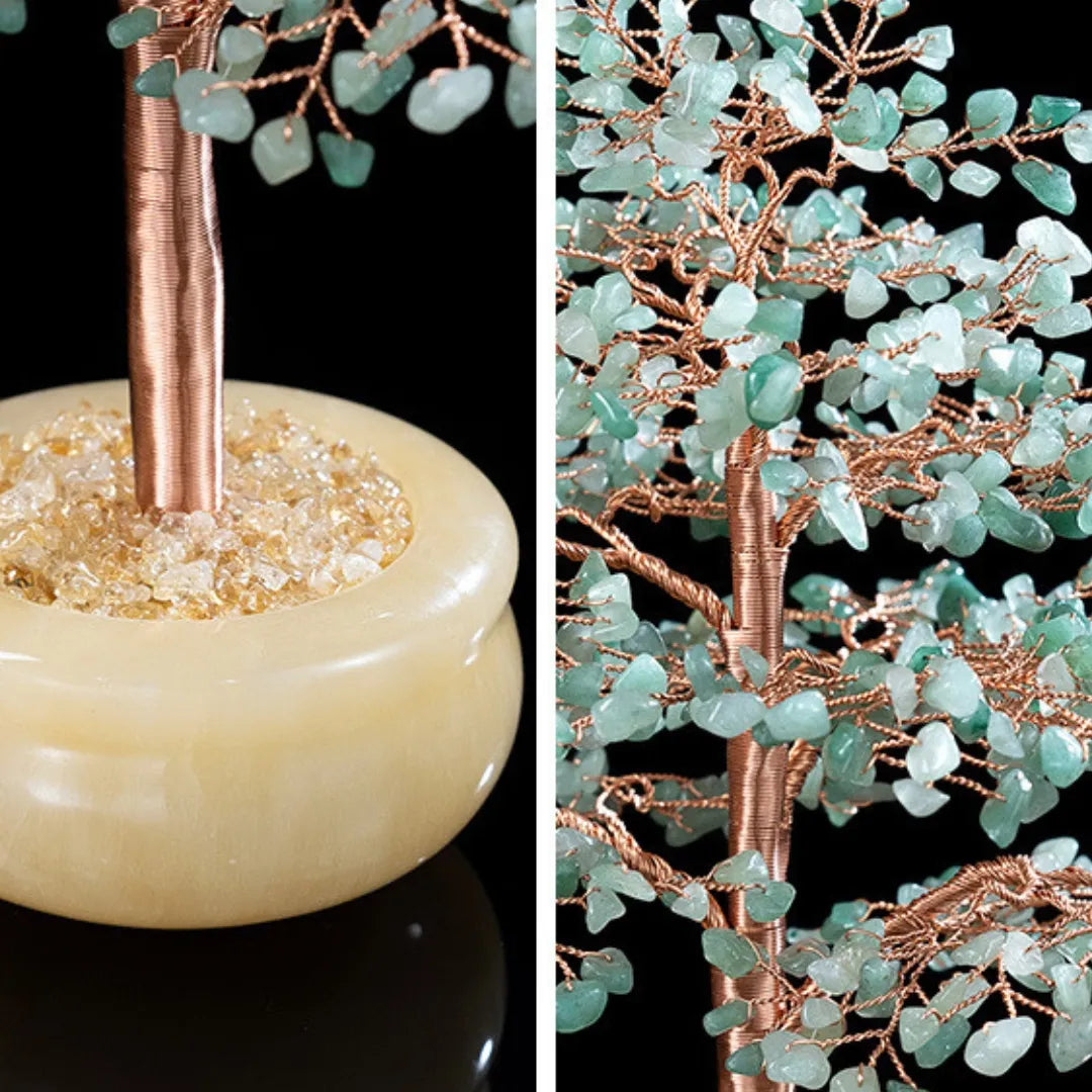 Force de Nature - Large Green Aventurine Tree of Life Fir