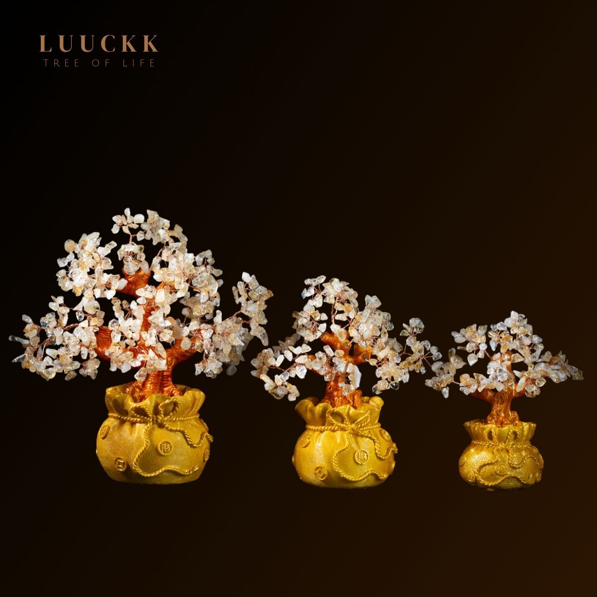 Fortune - Tree of Life in Citrine on Treasure Bag