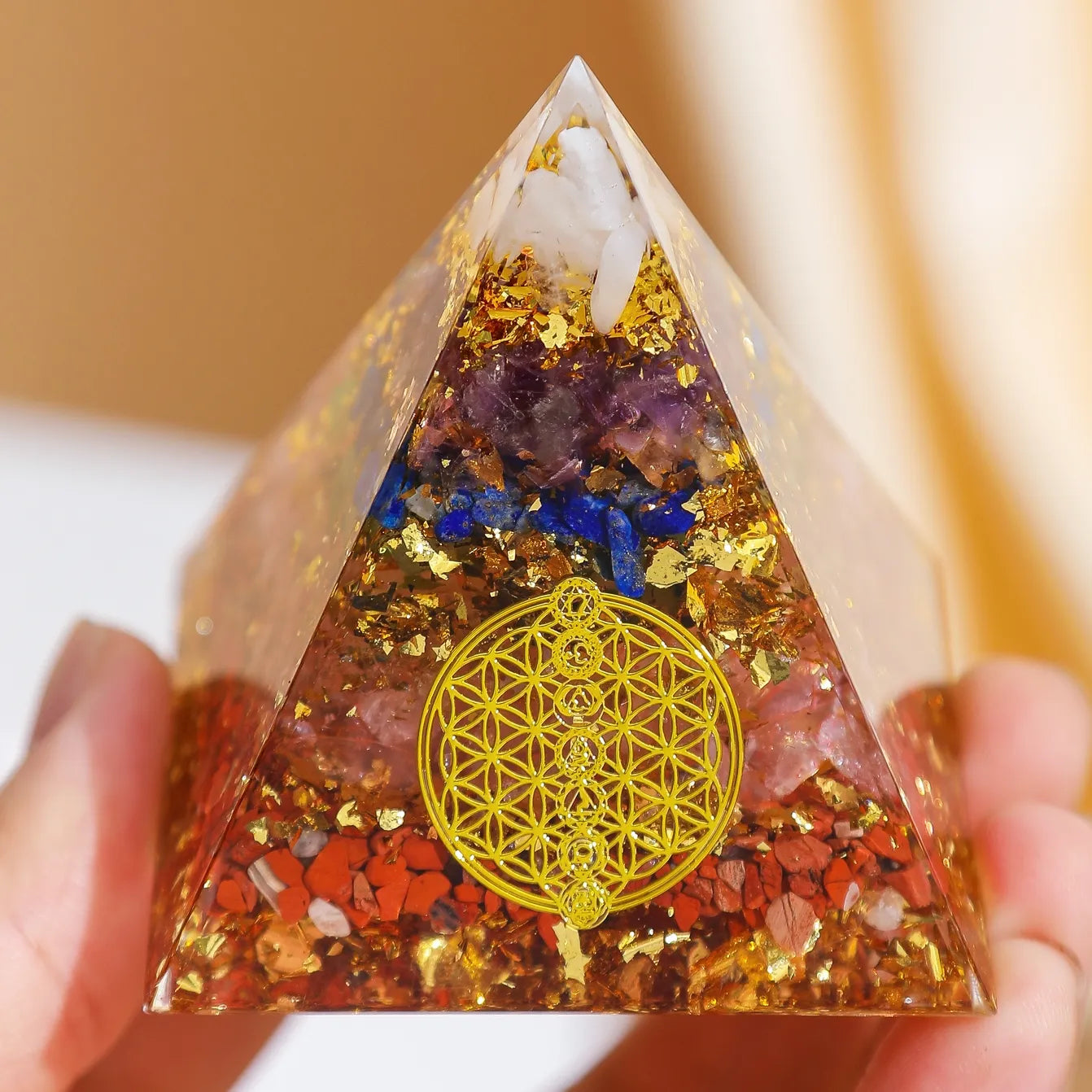 Harmony and Vitality - Orgonite Pyramid 7 Chakras