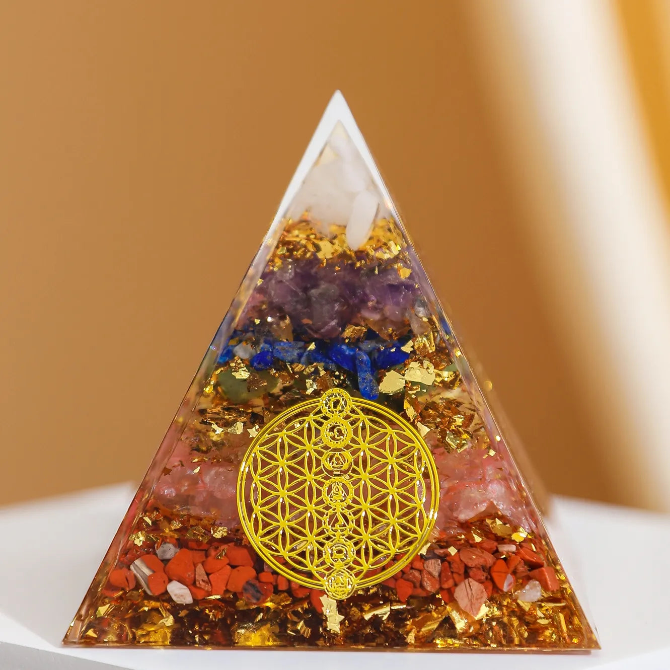 Harmony and Vitality - Orgonite Pyramid 7 Chakras