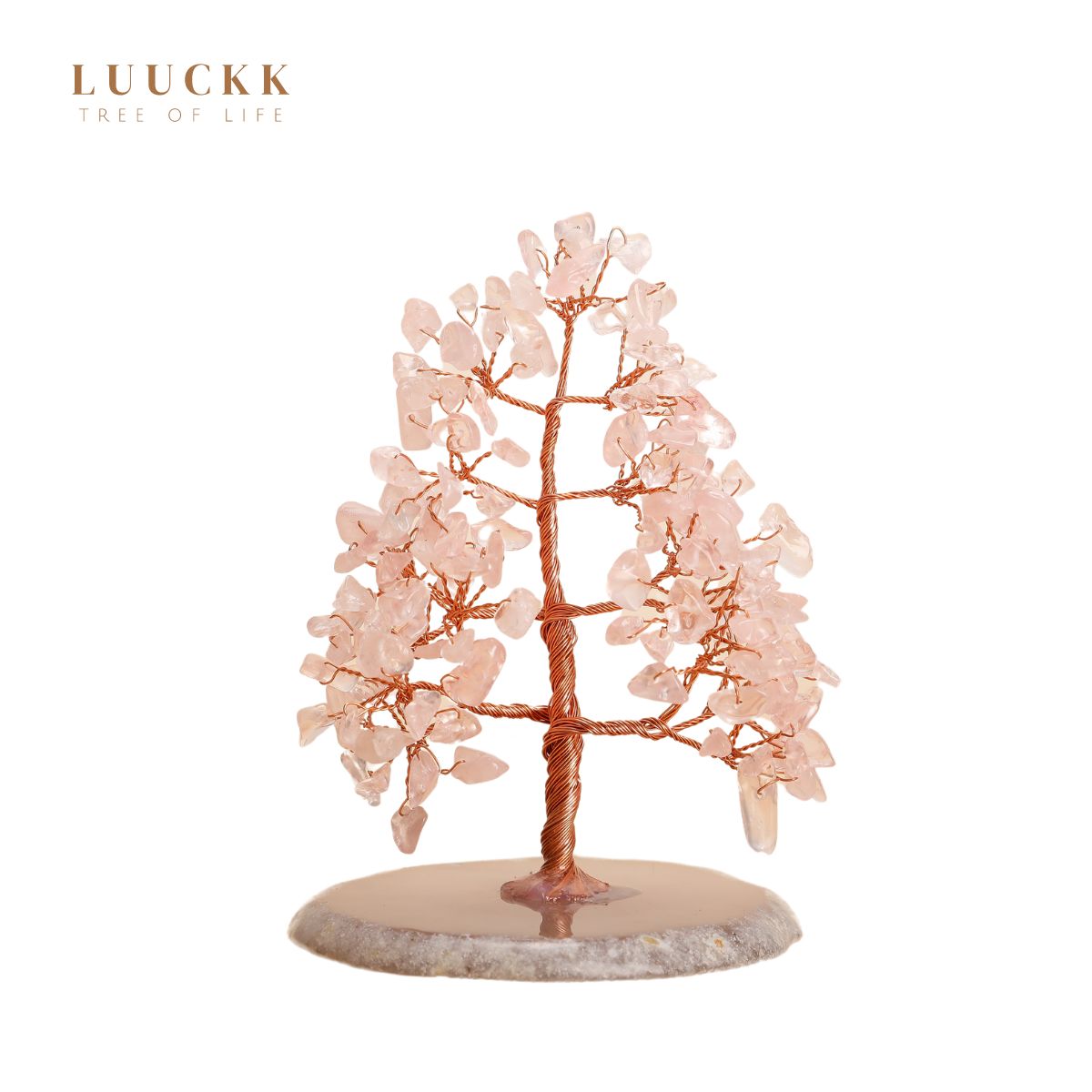 Serenity - Tree of Life in the Shape of Rose Quartz