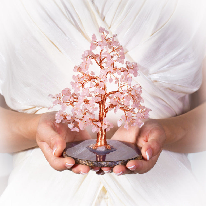 Serenity - Tree of Life in the Shape of Rose Quartz