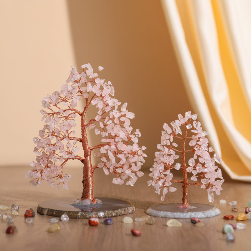 Serenity - Tree of Life in the Shape of Rose Quartz