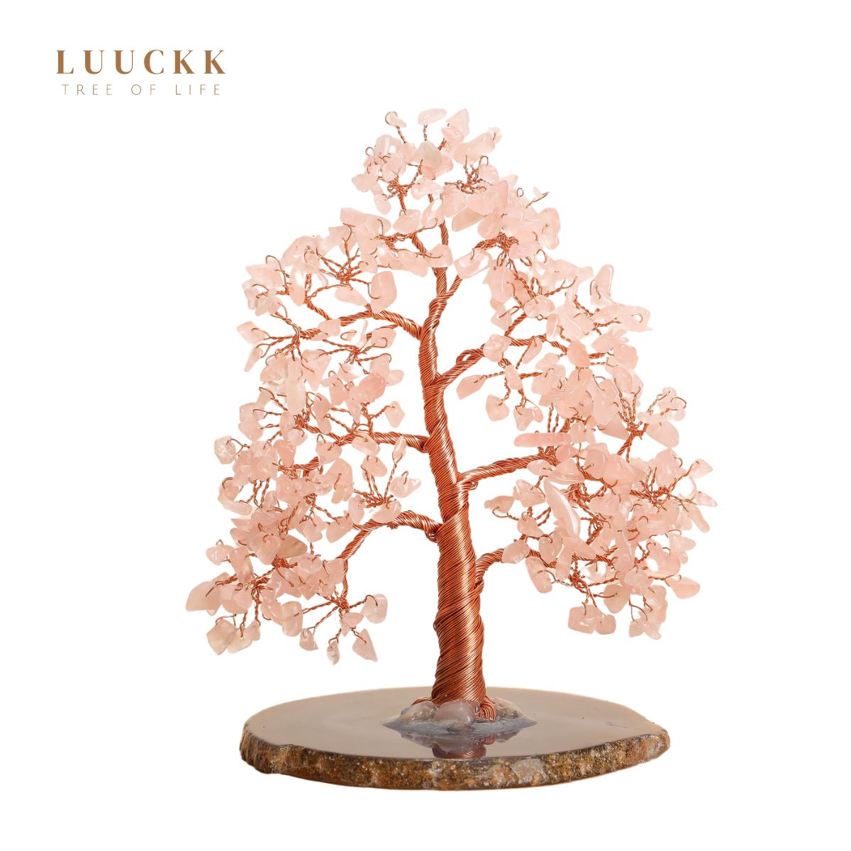 Serenity - Tree of Life in the Shape of Rose Quartz